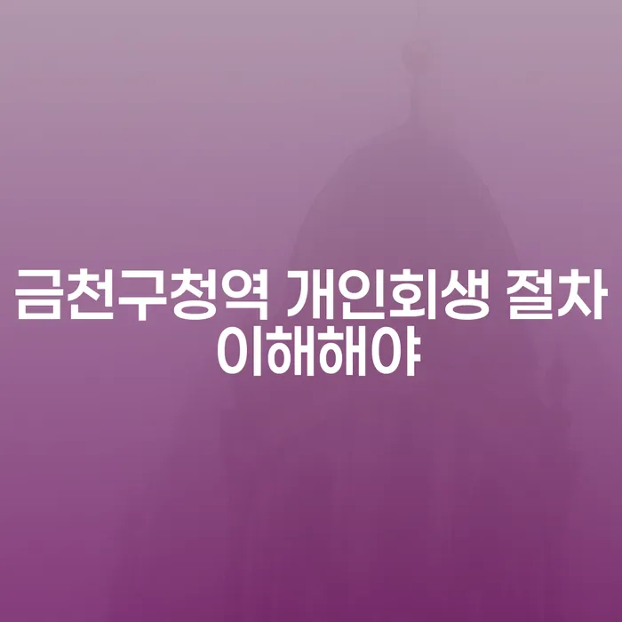 금천구청역 개인회생 절차 이해해야