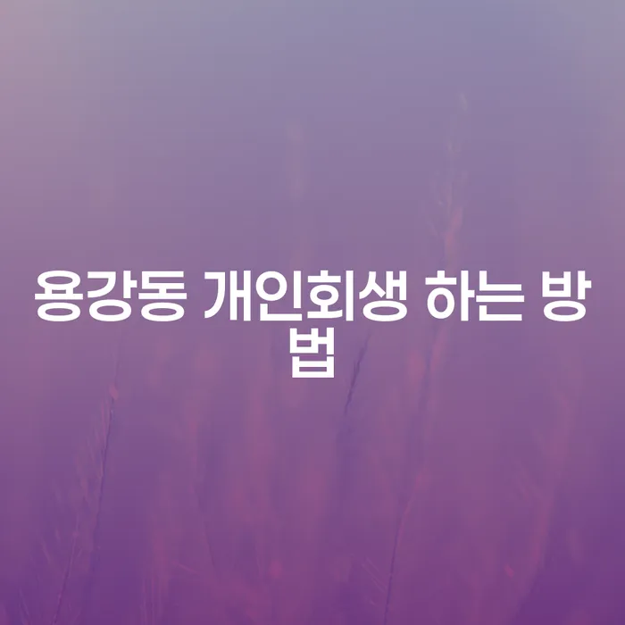 용강동에서 개인회생을 성공적으로 진행하는 방법은 무엇일까요?
